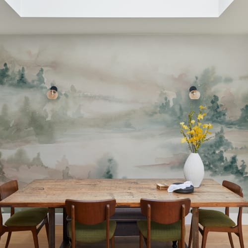 Pastell viskande naturlandskap mural-tapeter för fridfulla utrymmen