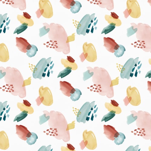 Mural de papel de parede com padrão de pinceladas de aguarela abstrato multicolorido