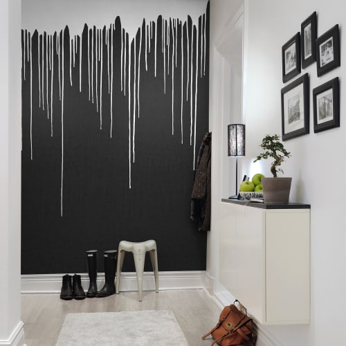 M5005 sparkle glitter charcoal gray black Chip Stone Natural real Mica –  wallcoveringsmart
