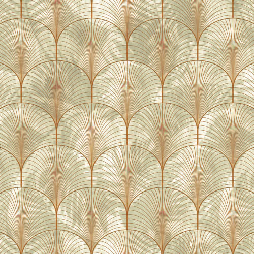 Art Deco Palms, Bronze - Tapetti | Rebel Walls