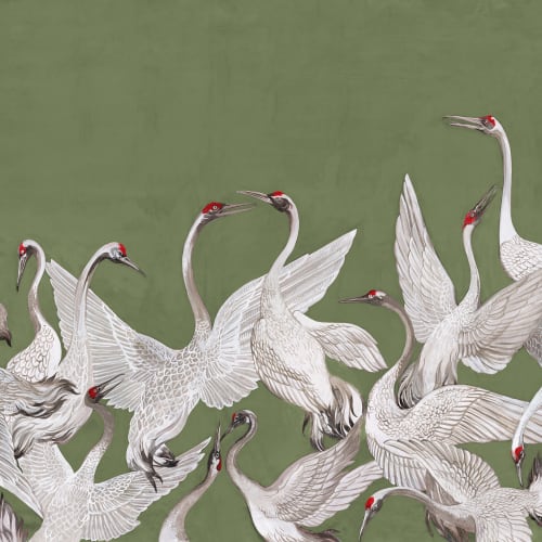 soaring cranes wallpaper