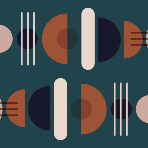 Bold Black & Beige Abstract Shapes Mural - Hovia Bold Black & Beige Abstract Shapes Mural - Hovia