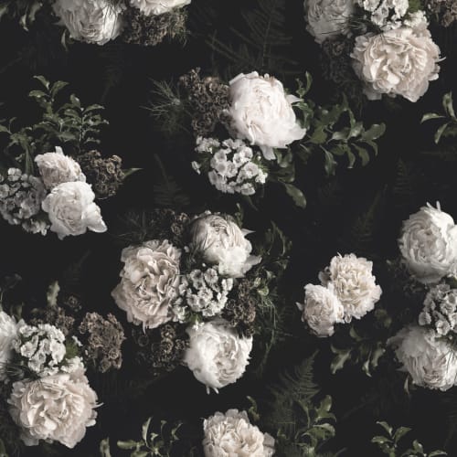 black white flower wallpaper