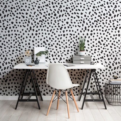 leopard wallpaper grey