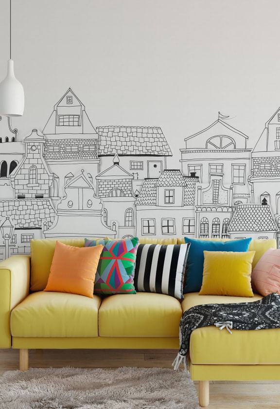 London Houses Wallpaper Rebel Walls