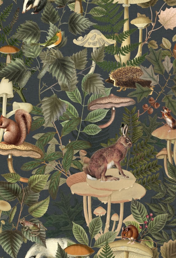 Wildlife Creek Forest Green - Wallpaper | Rebel Walls Wildlife Creek Forest Green - Wallpaper | Rebel Walls