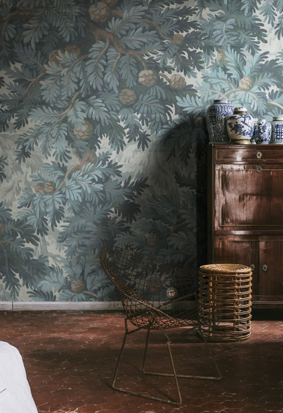 Spruce Forest Blue - Wallpaper | Rebel Walls