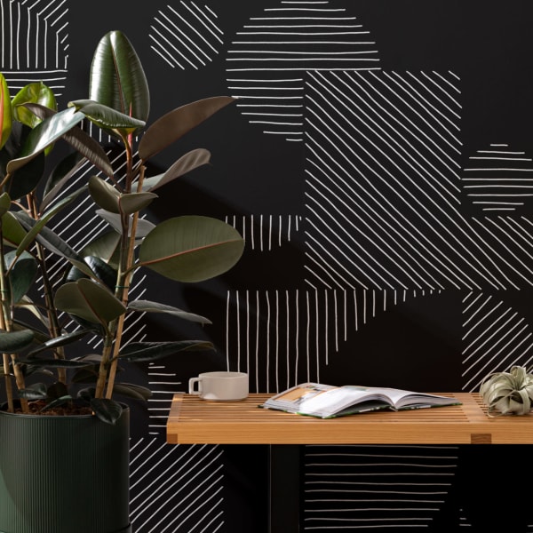 Black & White Geometric Wallpaper Mural - Hovia | Hovia