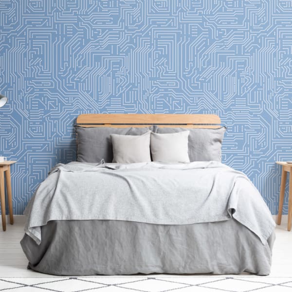 Blue Computer Circuit Board Pattern Wallpaper - Hovia - Hovia