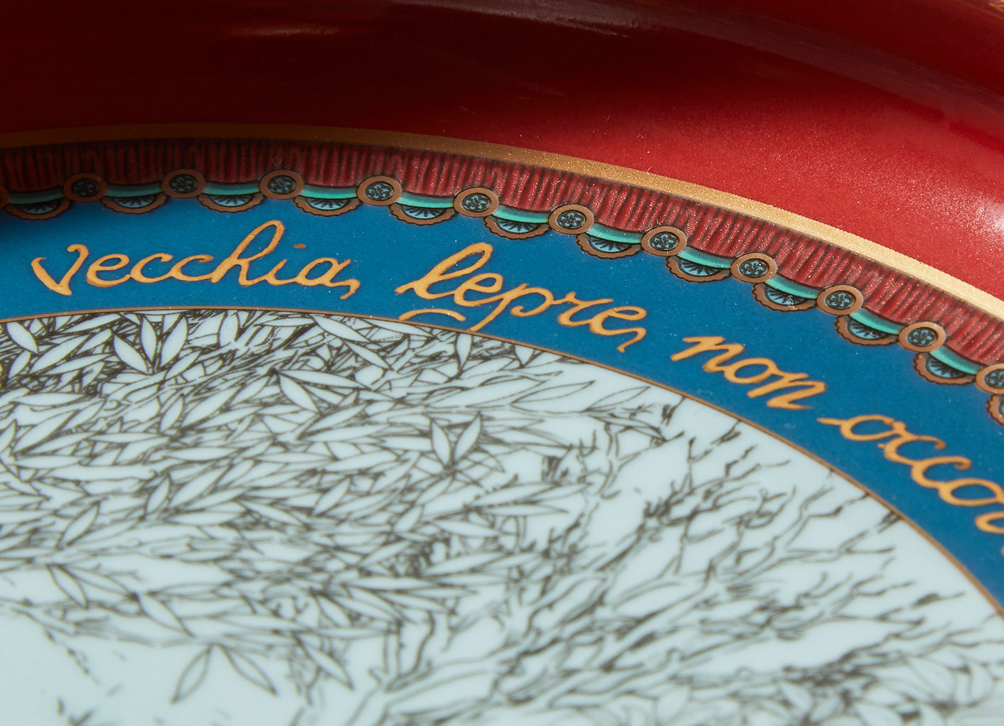 Personalized Round Vide Poche with white rabbit | Totem | Ginori 1735