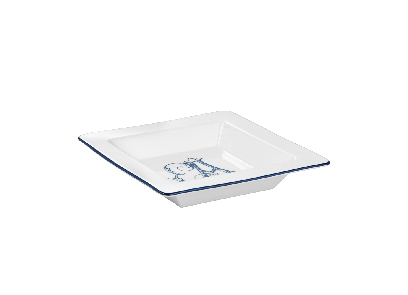Small Blue Change Tray | Corona Monogram | GINORI 1735