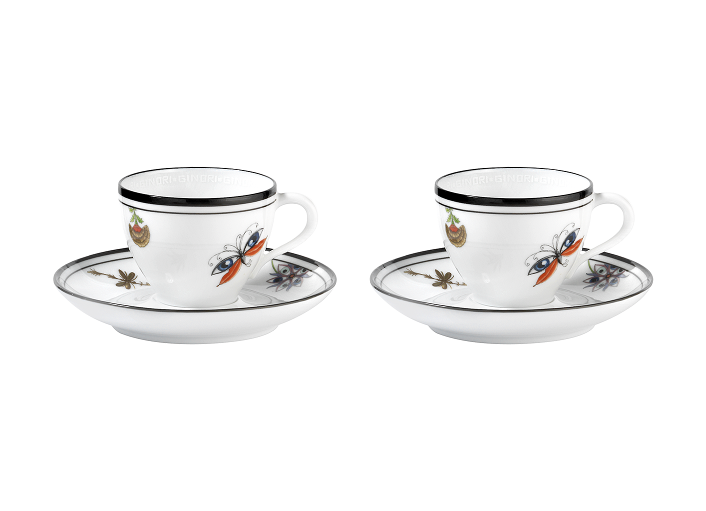 Japanese Set of 6 Milk White mini Cups w/Saucers. Porcelain Espresso cups  Vtg