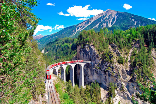 Med alpetoget til St. Moritz