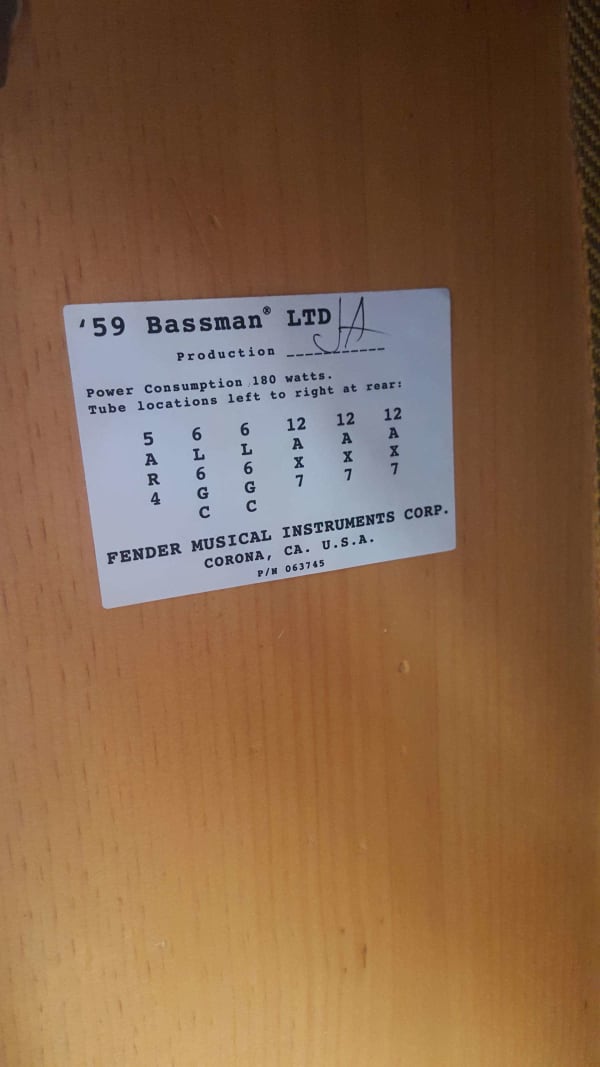 Fender Bassman - '59 LTD - Flightcase incl. - Afbeelding 8