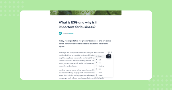 Changelog: Intuitive Editor for Posts
