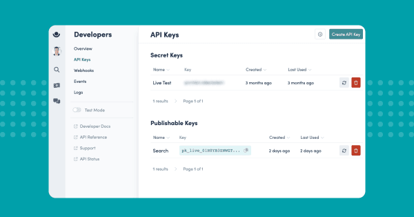 Changelog: Added Publishable API Keys and Team Search Endpoint