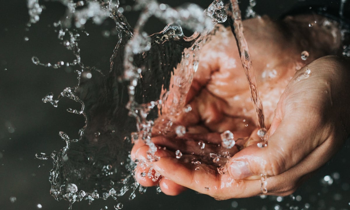 Photo of hands cupping some water by Nathan Dumlao on Unsplash