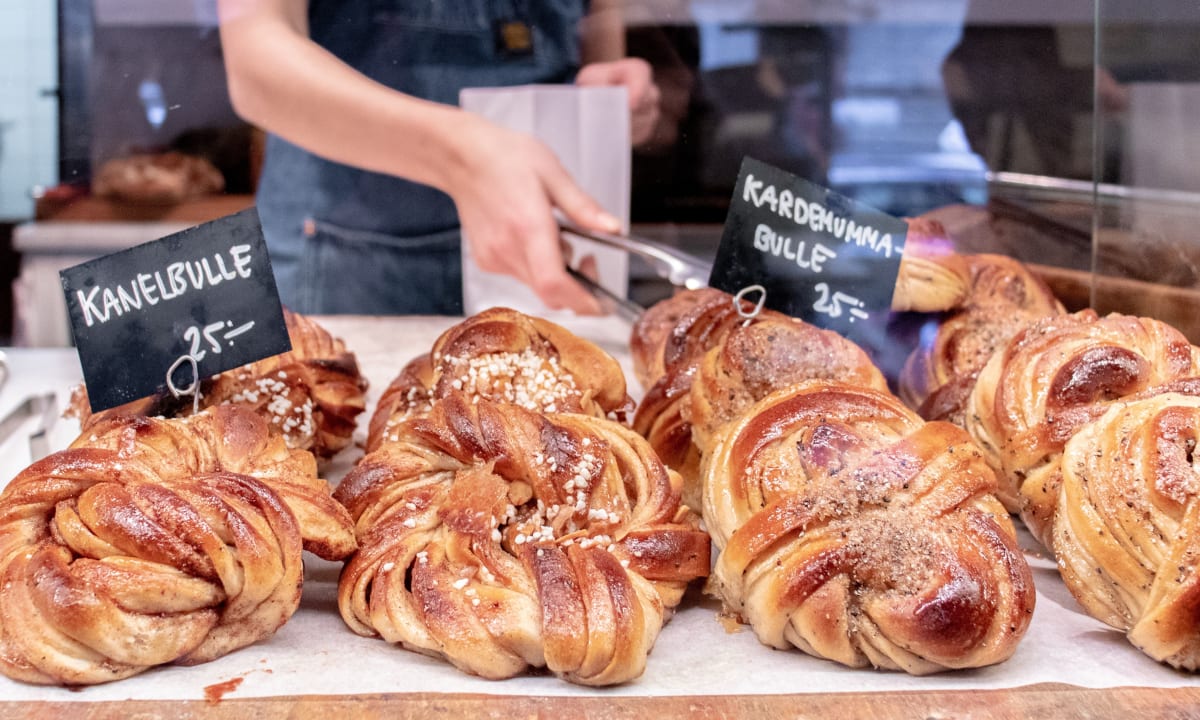 Photo of pastries for sale in Stockholm, Sweden by Jessica Guzik on Unsplash