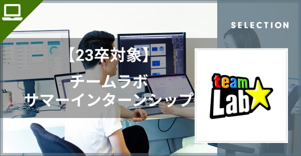 【23卒向け】サマーインターンシップ！【チームラボ株式会社】