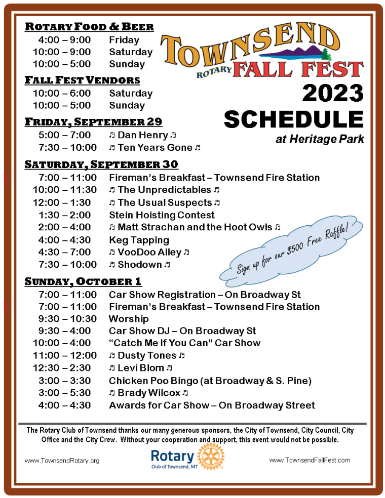 Givsum Rotary Club of Townsend, MT Fall Fest