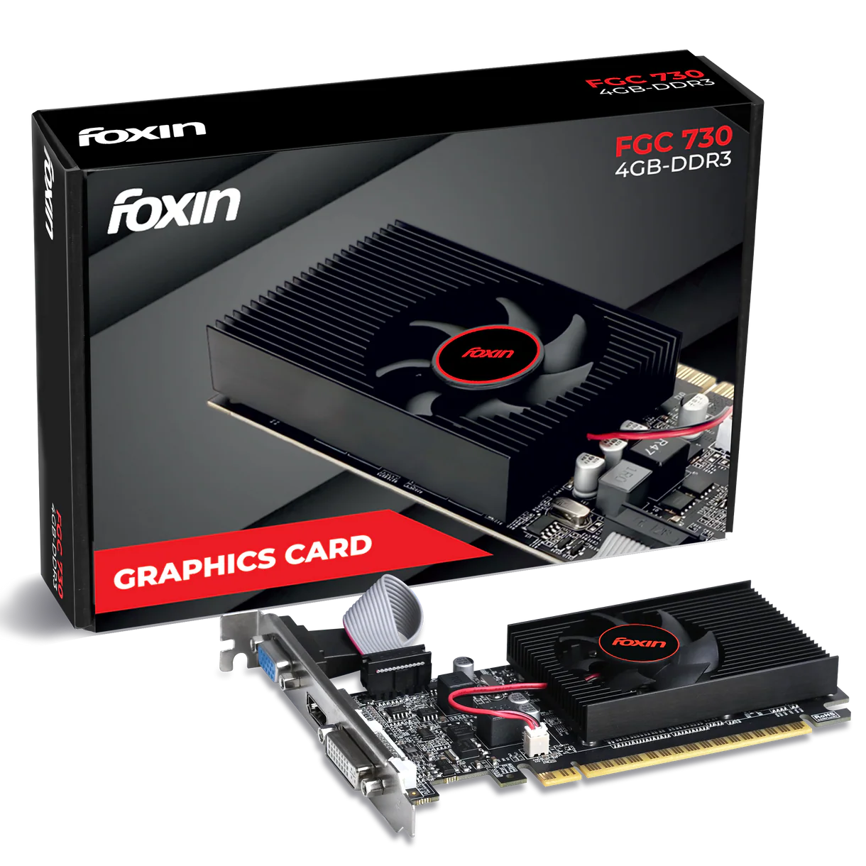 FOXIN GRAPHICS CARD 4GB DDR-3 FGC730,GT730,GF108,128BIT