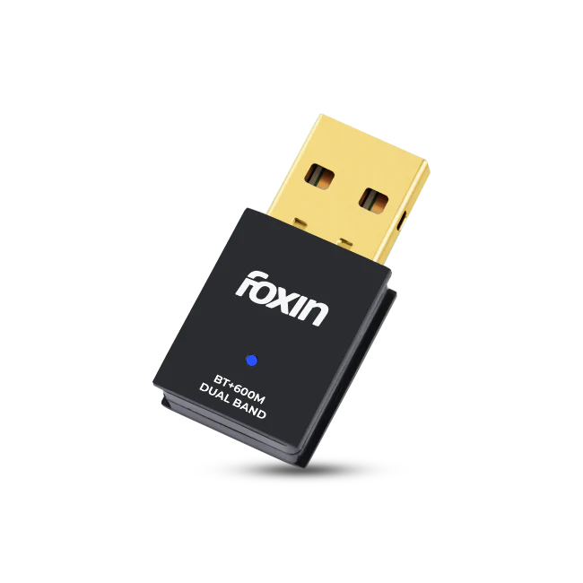 FOXIN 600MBPS DUAL BAND WIRELESS USB DONGLE +WI-FI + BT ADAPTER-FWD600B