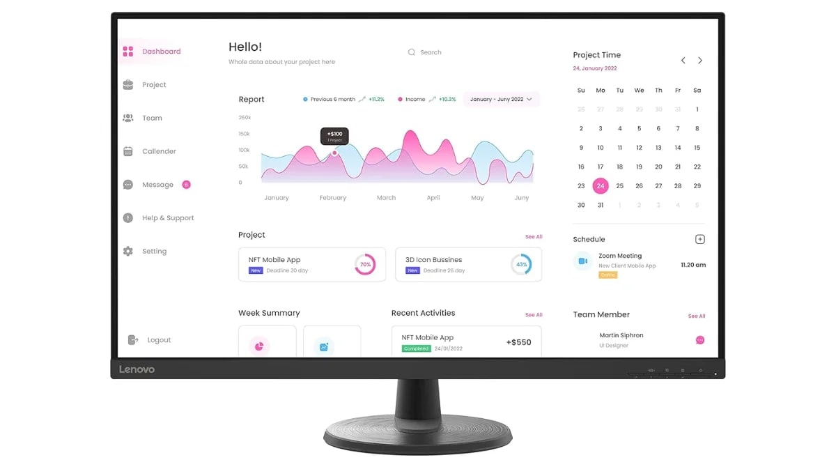 Lenovo D32-40 Monitor - 31.5-inch, FHD