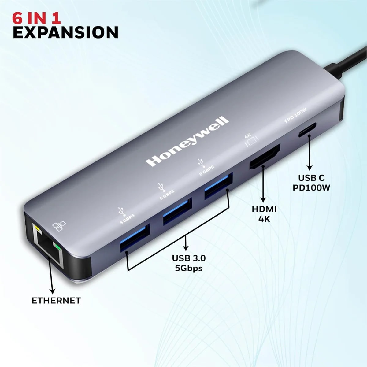 Honeywell New Launch 6-in-1 Type C Docking Station