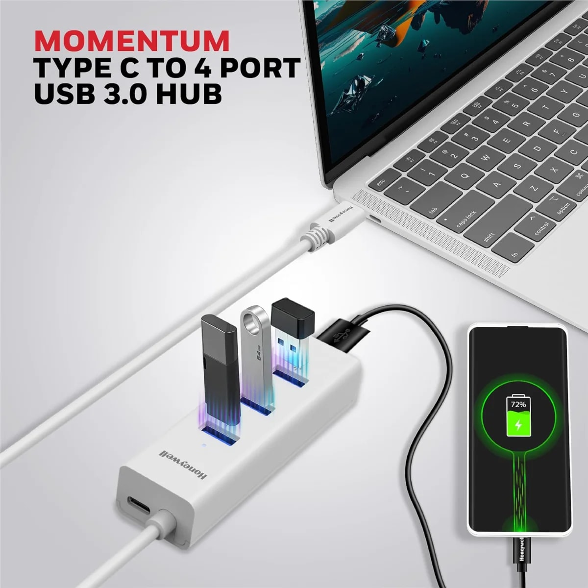 Honeywell Momentum Type C to 4xUSB 3.0 Hub