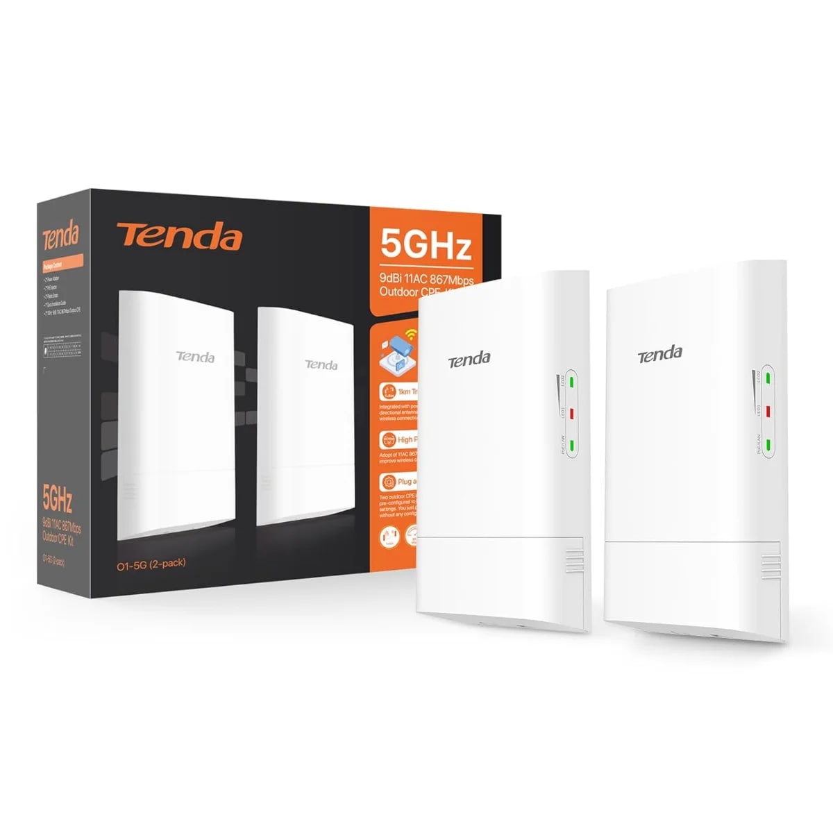 Tenda 5 GHZ (9dBi11AC)1KM Outdoor CPE O1-5G