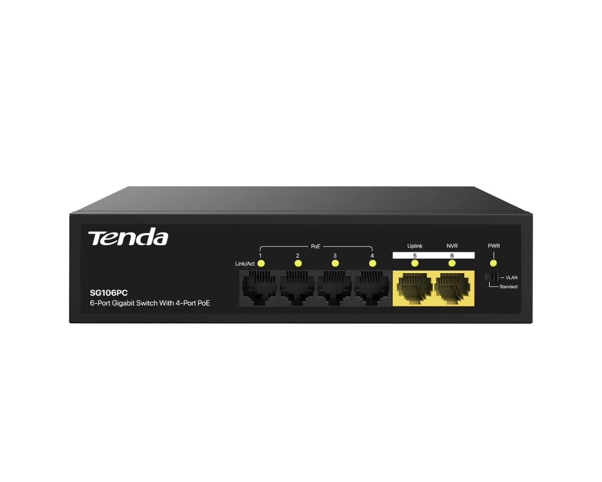 Tenda 4+2 Full Giga POE Switch TE-SG106PC