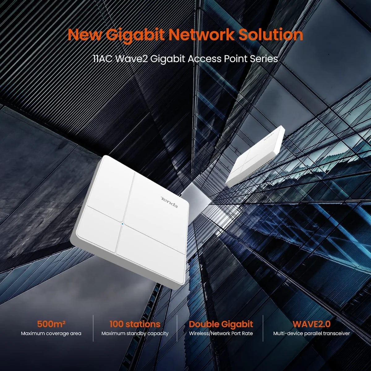  Tenda i24 1200Mbps Dual Band Wave 2 Gigabit Ceiling Mount Access Point (White)
