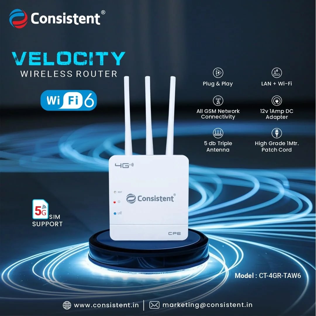 Consistent Velocity WiFi 6 4G Router(CT-4GR-TAW6)
