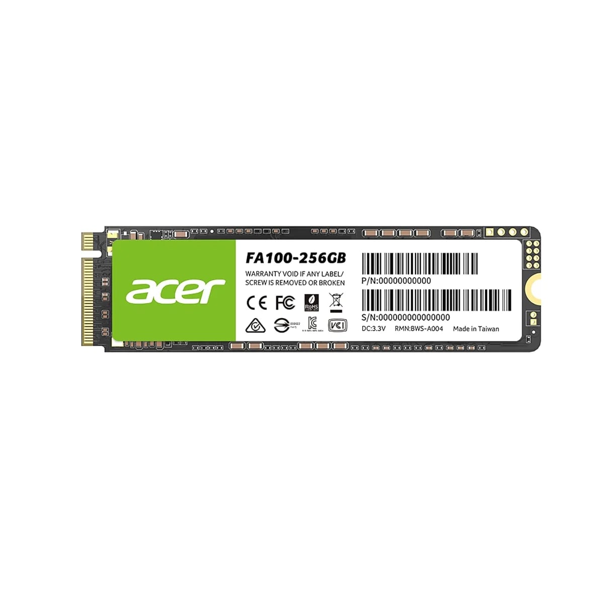 Acer FA100 256GB PCIe Gen3 x4 NVMe 3D NAND SSD M.2 Internal SSD