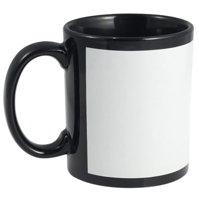 Ceramic Mugs - Coloured With White Panel Insert