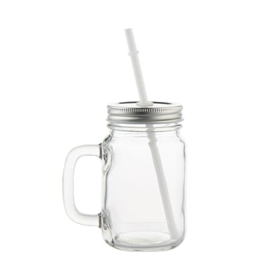 Glass Mason Jar With Handle - 12oz