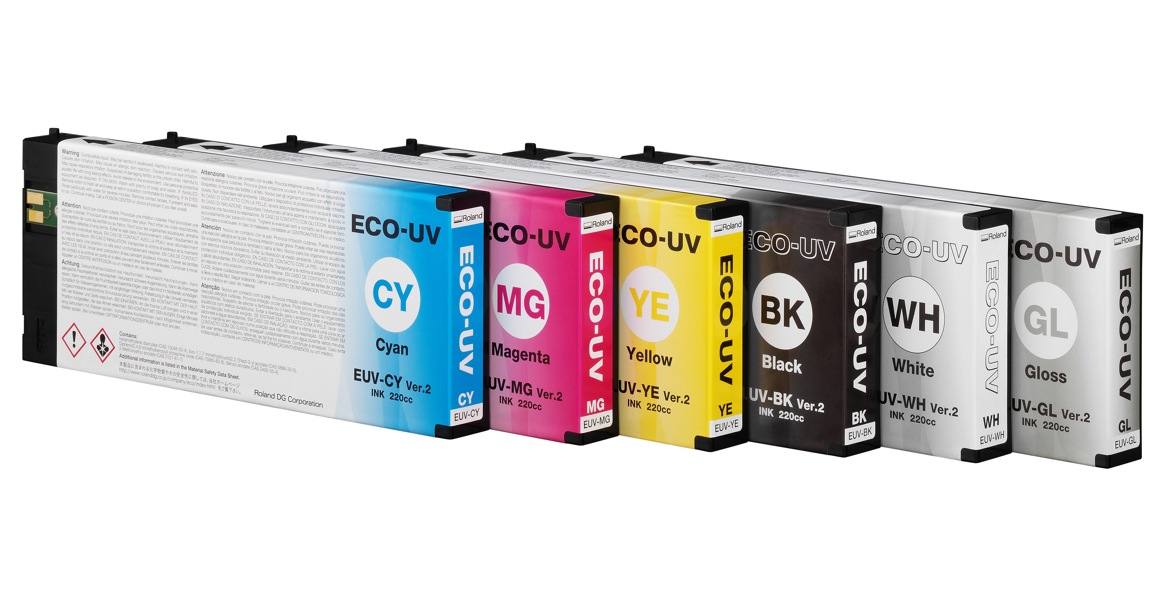Roland DG ECO-UV 2 Ink Cartridges 220ml for VersaUV