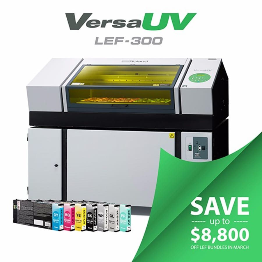 Save up to $8,800 on Roland VersaUV LEF printer bundles
