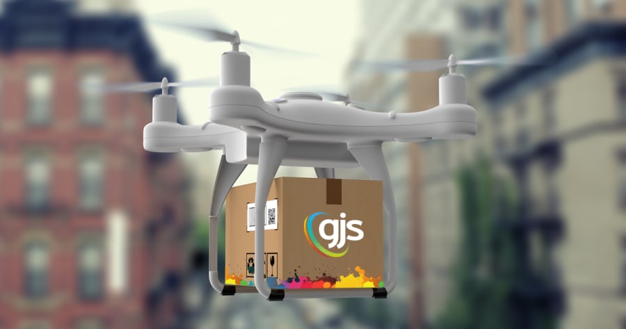 GJS pioneers print industry's first drone delivery service