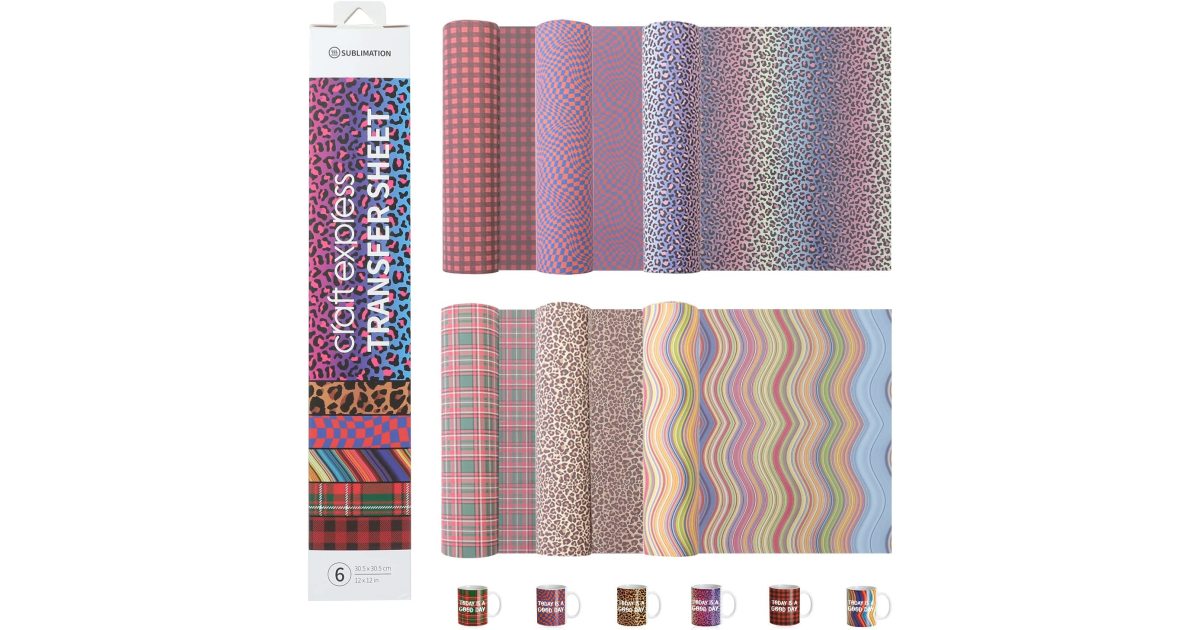 Craft PrePrinted Dye Sublimation Transfer Sheets Fashion Tones