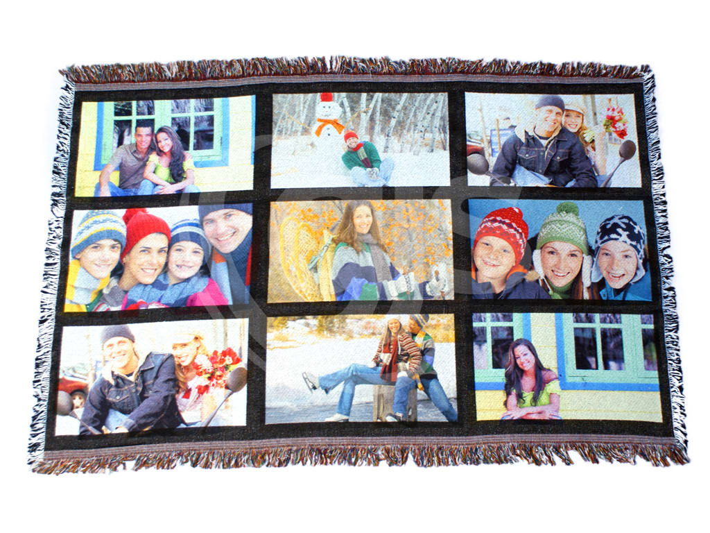 Sublimation Throw Blanket 9-Photo Panel WOVEN