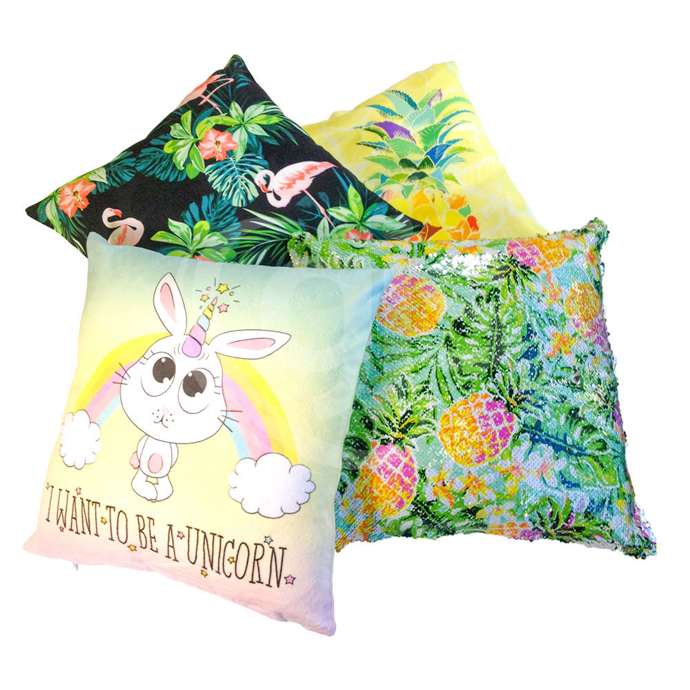Blank Sublimation Pillow Covers Polyester 9 Panel On Front With A