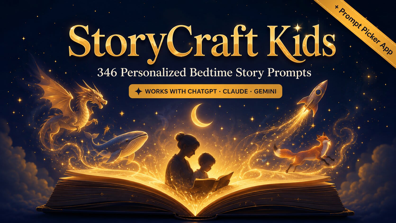 StoryCraft Kids — 346 Personalized Bedtime Story Prompts