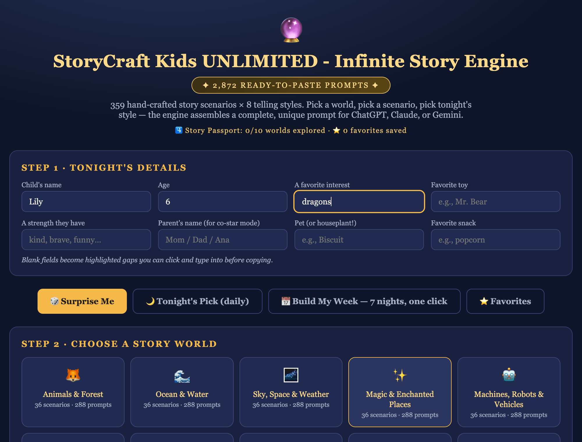 Infinite Story Engine app screenshot