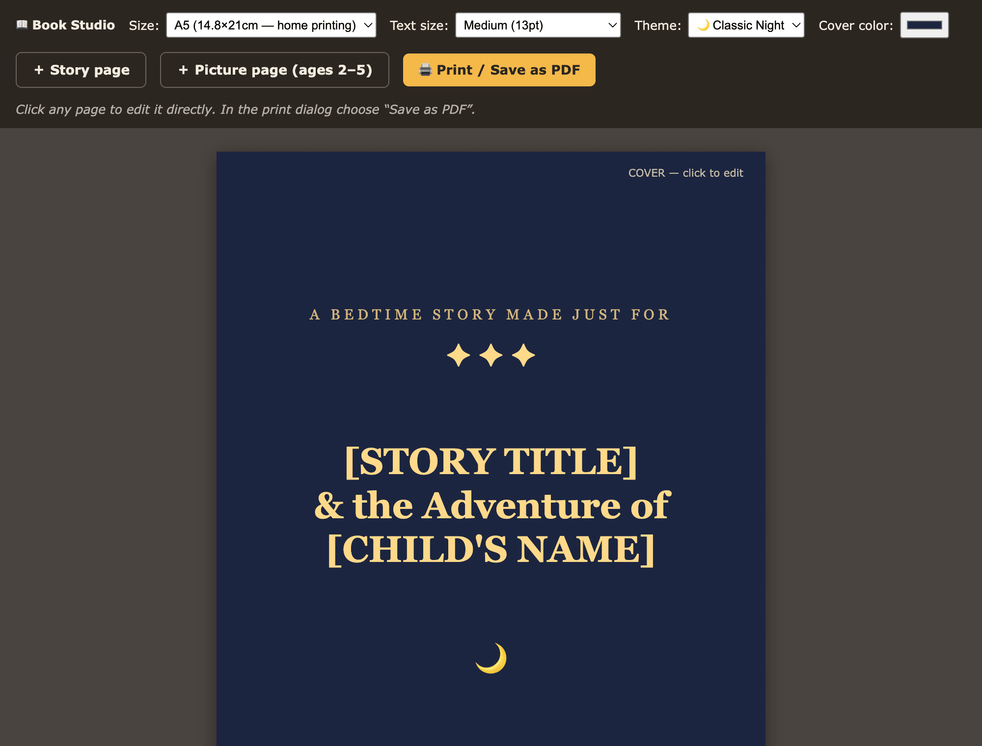 Book Studio app screenshot