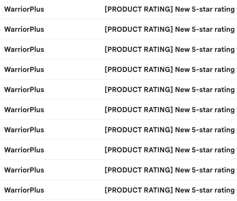 Inbox full of new 5-star rating notifications for StoryCraft Kids