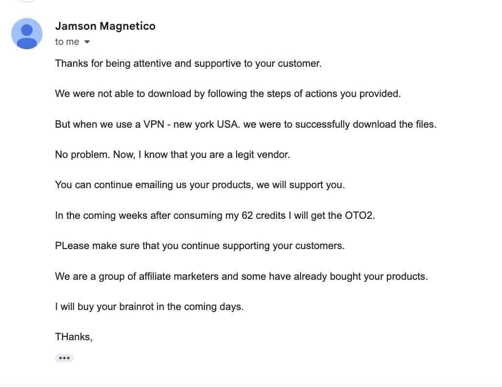 Customer email thanking StoryCraft Kids for attentive support