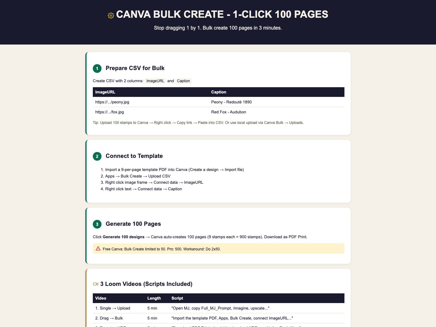 Canva bulk create guide