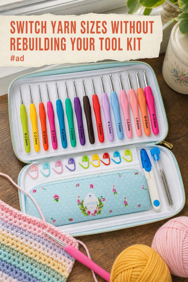 Ergonomic Crochet Hook Set with 14 Sizes for Everyday Projects pin