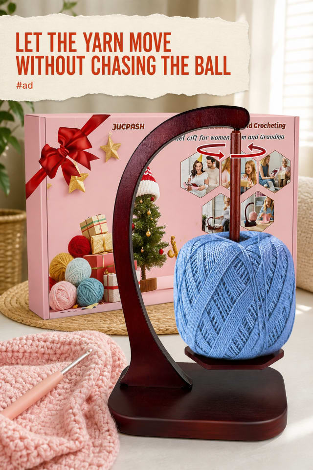 Magnetic Yarn Holder for Smoother, Tangle-Less Crocheting pin